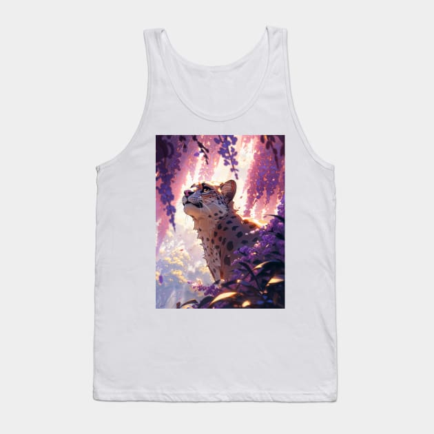 Wisteria Leopard Tank Top by berubettoart